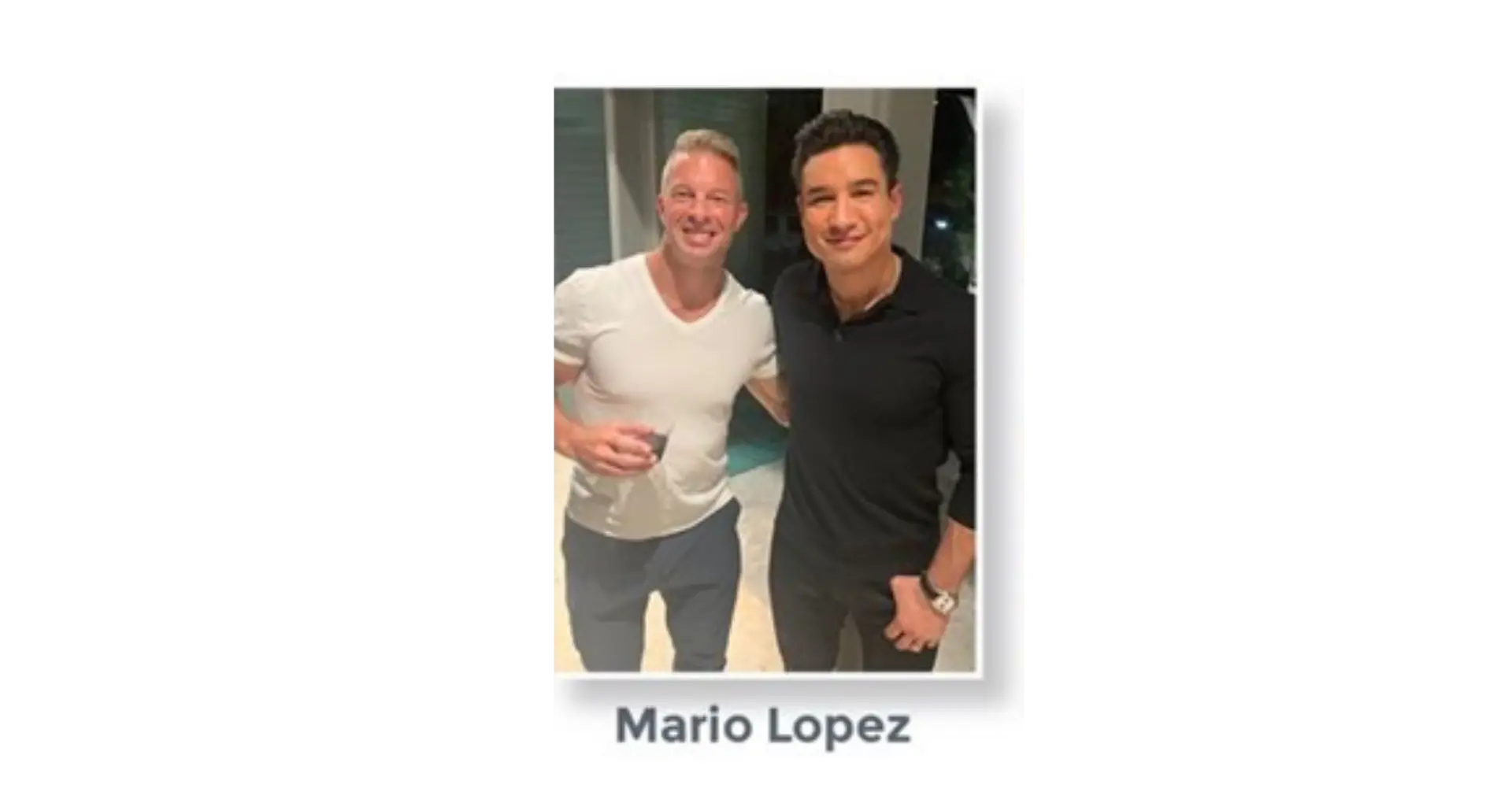 Shaun Hadsall with Mario Lopez